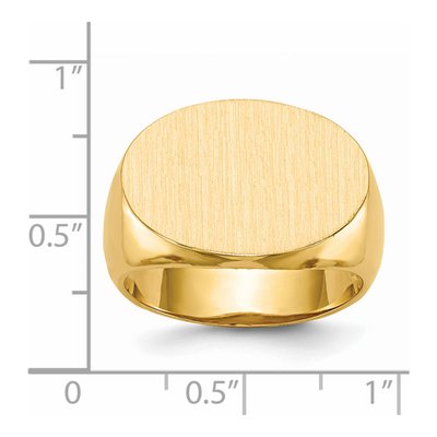Men's 14K Yellow Gold Open Back Signet Ring – view 5