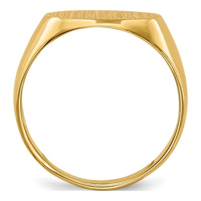 14K Yellow Gold Kids' Oval Signet Ring – view 3