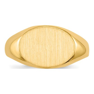 14K Yellow Gold Kids' Oval Signet Ring – view 5