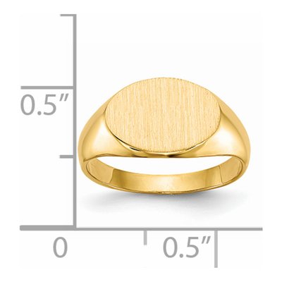 14K Yellow Gold Kids' Oval Signet Ring – view 6