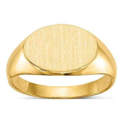 14K Yellow Gold Kids' Oval Signet Ring
