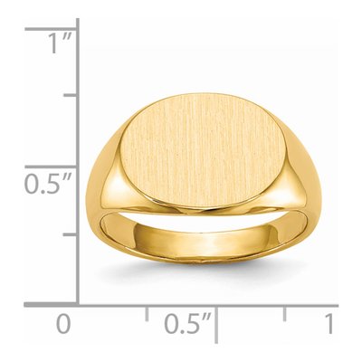 Men's 14K Yellow Gold Oval Signet Ring – view 6