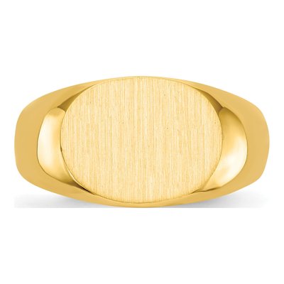 14K Yellow Gold Oval Signet Ring – view 5