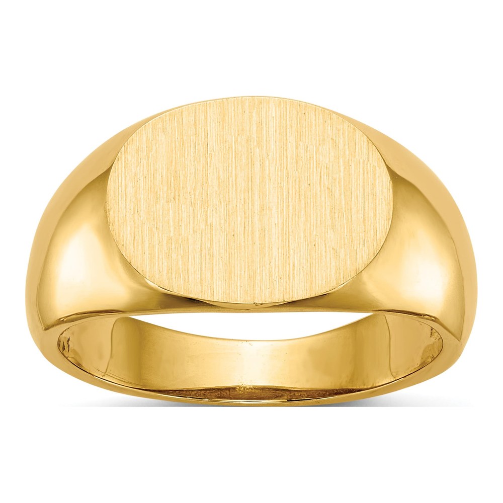 14k Yellow Gold Oval Signet Ring, Engravable