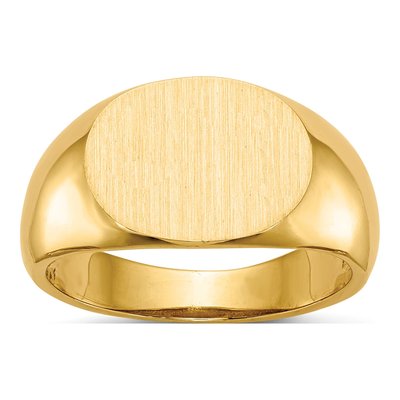14K Yellow Gold Oval Signet Ring