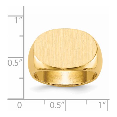 Men's 14K Yellow Gold Oval Signet Ring – view 6