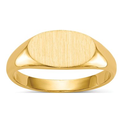 14K Yellow Gold Oval Signet Ring