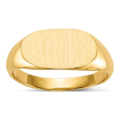 14K Yellow Gold Oval Signet Ring