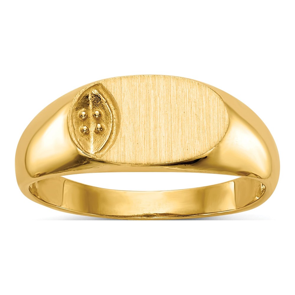 14K Yellow Gold Oval Signet Ring Mounting