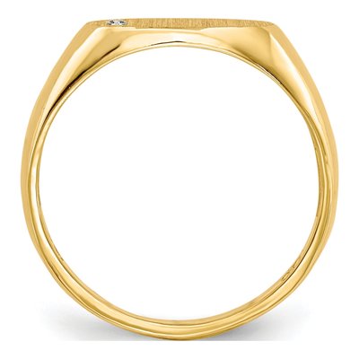 14K Yellow Gold Diamond Oval Signet Ring – view 3