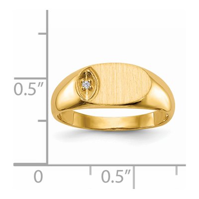 14K Yellow Gold Diamond Oval Signet Ring – view 6