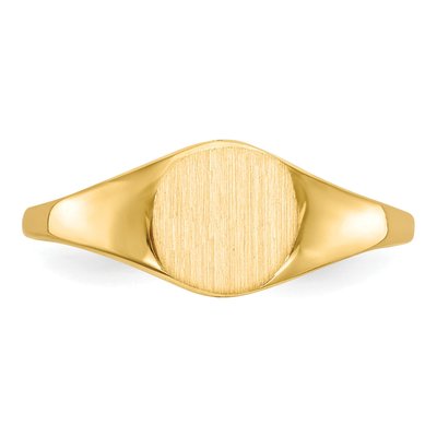 14K Yellow Gold Round Signet Ring – view 5
