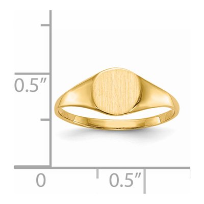 14K Yellow Gold Round Signet Ring – view 6