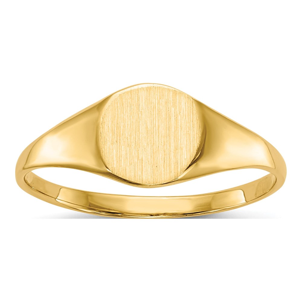 14k Yellow Gold Round Signet Ring