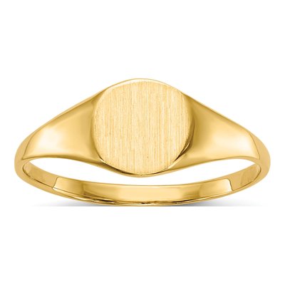 14K Yellow Gold Round Signet Ring