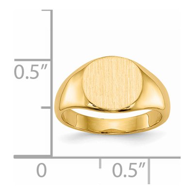 14K Yellow Gold Kids' Oval Signet Ring – view 6