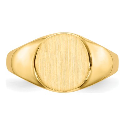 14K Yellow Gold Round Signet Ring – view 5