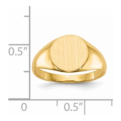 14K Yellow Gold Round Signet Ring – view 6