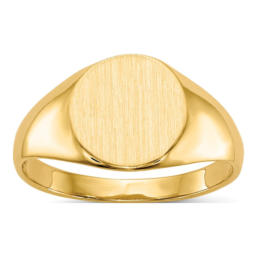 14K Yellow Gold Round Signet Ring
