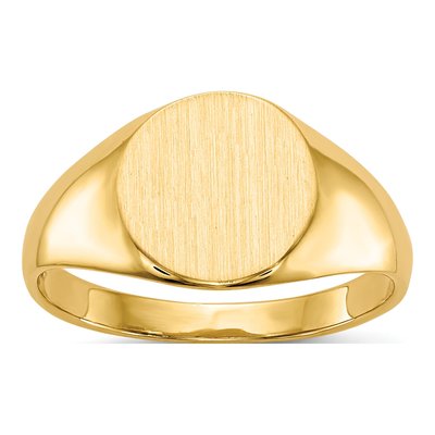 14K Yellow Gold Round Signet Ring