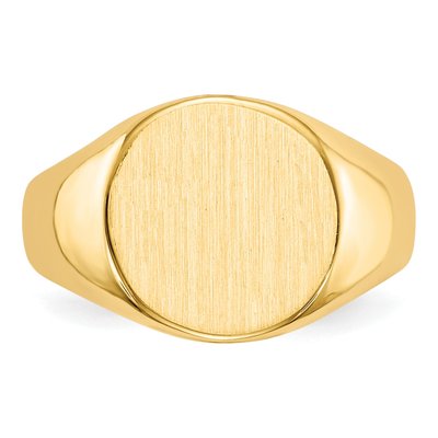 14K Yellow Gold Round Signet Ring – view 5