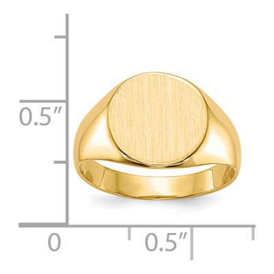 14K Yellow Gold Round Signet Ring – view 6