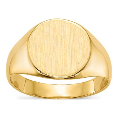 14K Yellow Gold Round Signet Ring