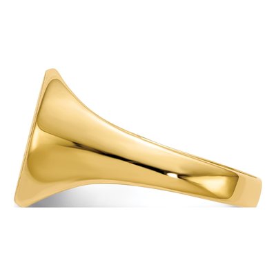 14K Yellow Gold Round Signet Ring – view 4