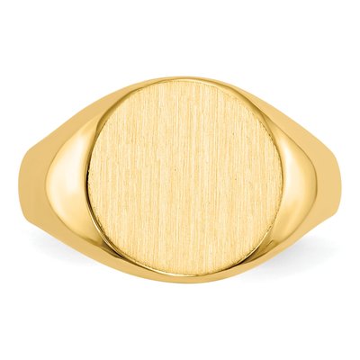 14K Yellow Gold Round Signet Ring – view 5