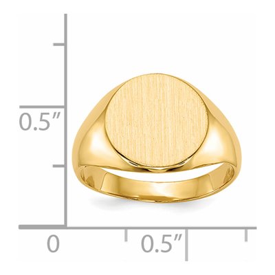 14K Yellow Gold Round Signet Ring – view 6