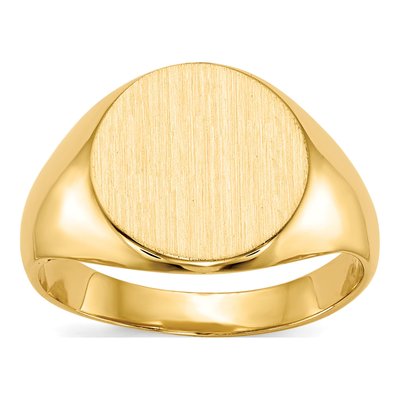 14K Yellow Gold Round Signet Ring