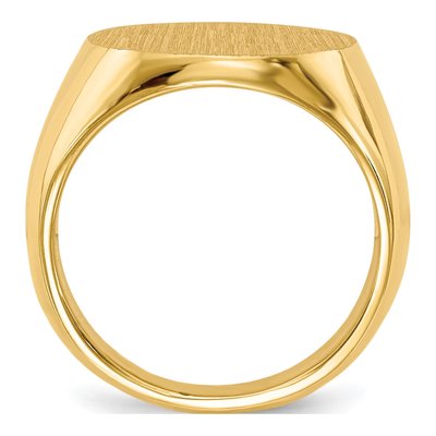 Men's 14K Yellow Gold Round Signet Ring – view 3