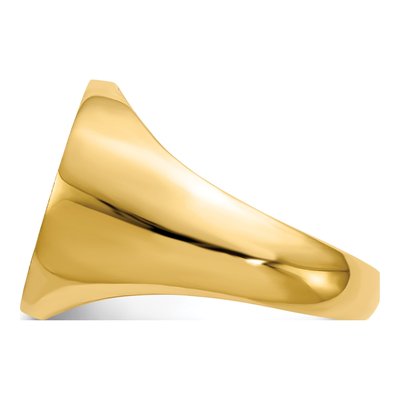 Men's 14K Yellow Gold Round Signet Ring – view 4