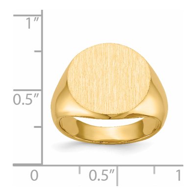 Men's 14K Yellow Gold Round Signet Ring – view 6