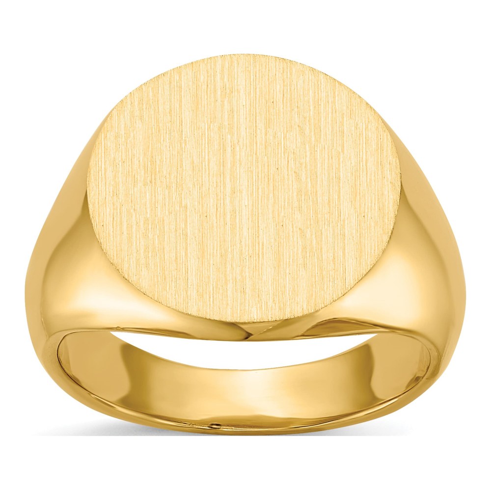 Men's 14K Yellow Gold Round Signet Ring