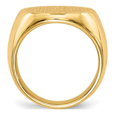 Men's 14K Yellow Gold Round Signet Ring – view 3