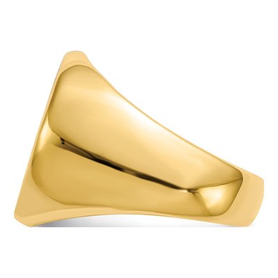 Men's 14K Yellow Gold Round Signet Ring – view 4