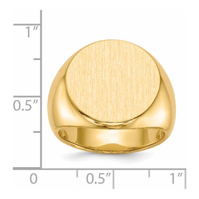 Men's 14K Yellow Gold Round Signet Ring – view 6