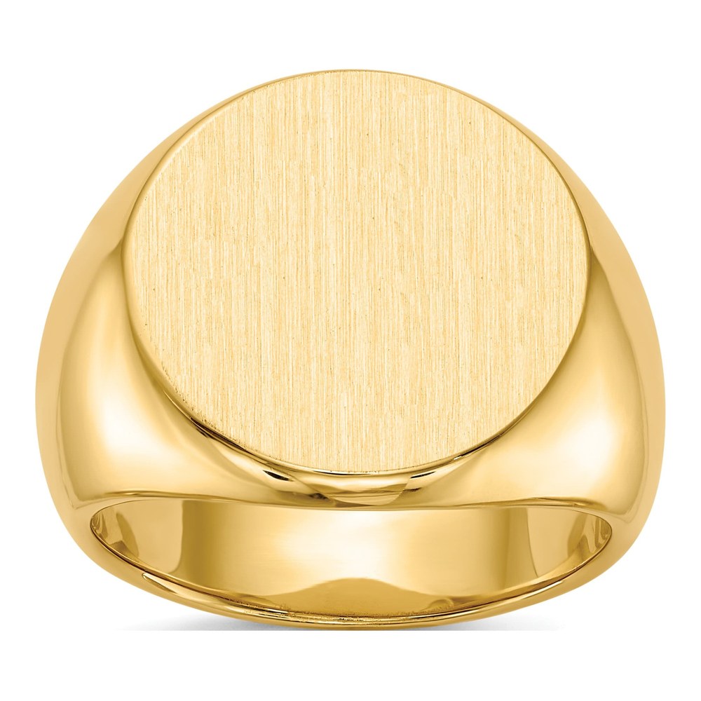 Men's 14K Yellow Gold Round Signet Ring