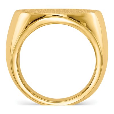 Men's 14K Yellow Gold Round Signet Ring – view 2