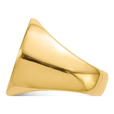 Men's 14K Yellow Gold Round Signet Ring – view 3