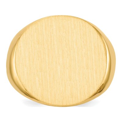 Men's 14K Yellow Gold Round Signet Ring – view 4