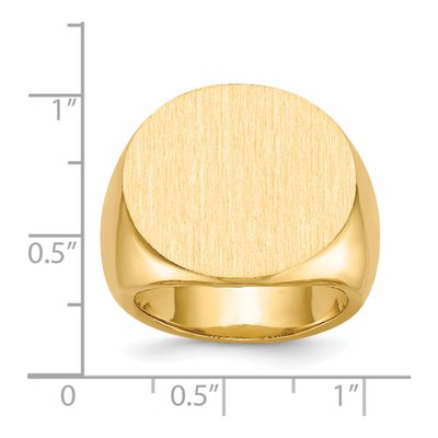 Men's 14K Yellow Gold Round Signet Ring – view 5