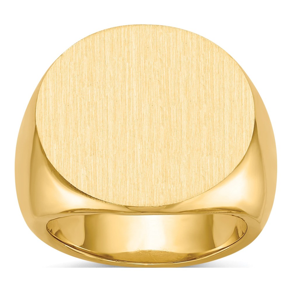 Men's 14K Yellow Gold Round Signet Ring