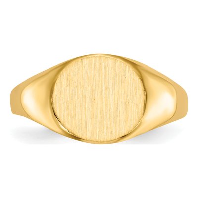 14K Yellow Gold Round Signet Ring – view 5