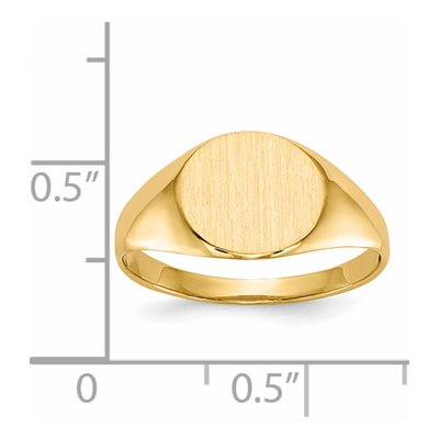 14K Yellow Gold Round Signet Ring – view 6