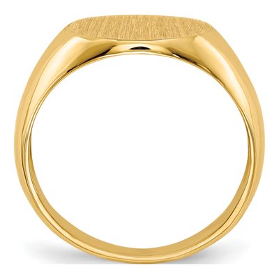 Men's 14K Yellow Gold Round Signet Ring – view 3