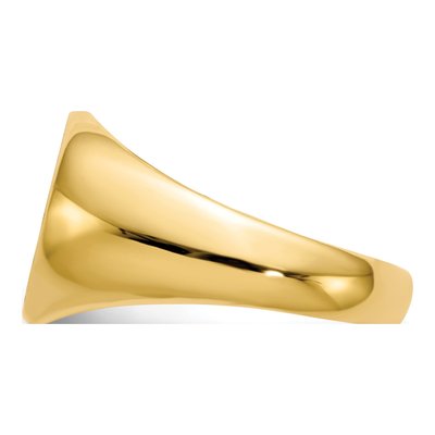 Men's 14K Yellow Gold Round Signet Ring – view 4