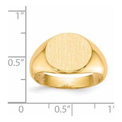 Men's 14K Yellow Gold Round Signet Ring – view 6
