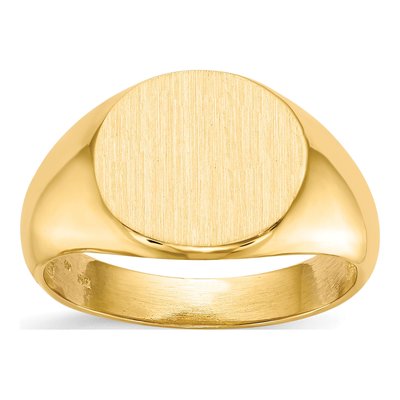 Men's 14K Yellow Gold Round Signet Ring
